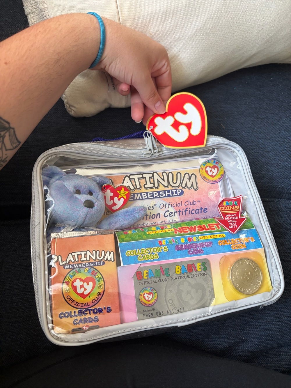 Ty Platinum Membership Kit - Blue Plush Bear and Multicolor Collectibles